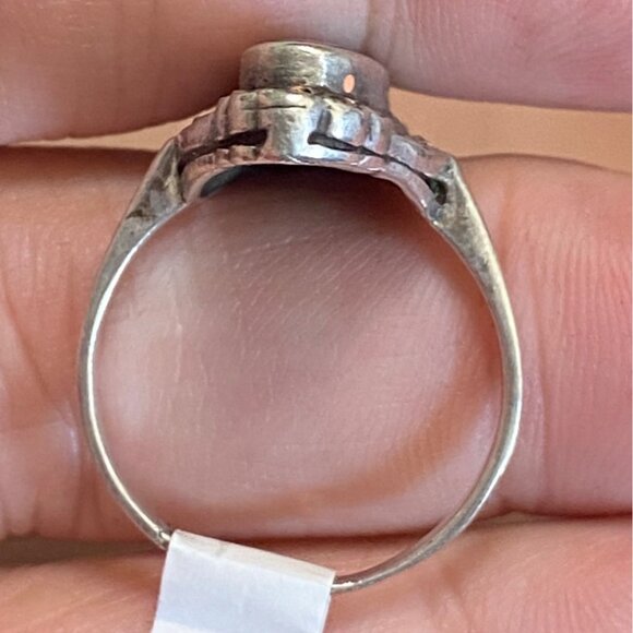 Ring Size 9 Black Tourmaline Marcasite Sterling Silver 925 Women Semi-Precious S - Picture 5 of 9